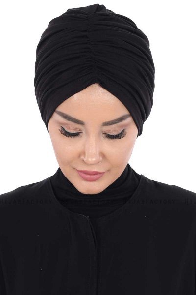 Jill - Zwart Katoen Turban - Ayse Turban