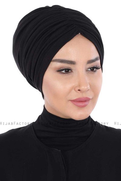 Jill - Zwart Katoen Turban - Ayse Turban