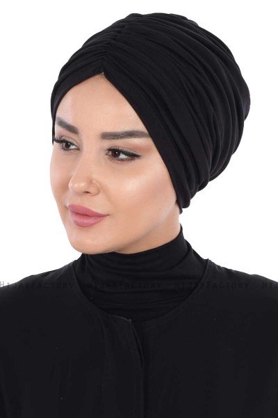 Jill - Zwart Katoen Turban - Ayse Turban