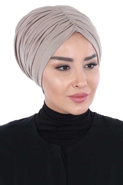 Jill - Taupe Katoen Turban - Ayse Turban