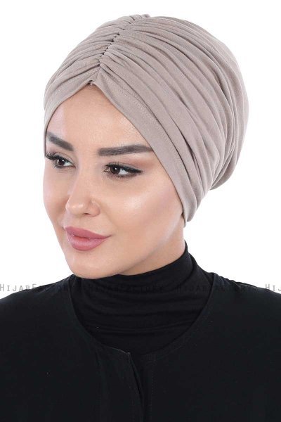 Jill - Taupe Katoen Turban - Ayse Turban