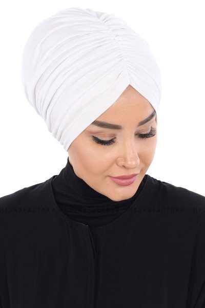 Jill - Wit Katoen Turban - Ayse Turban