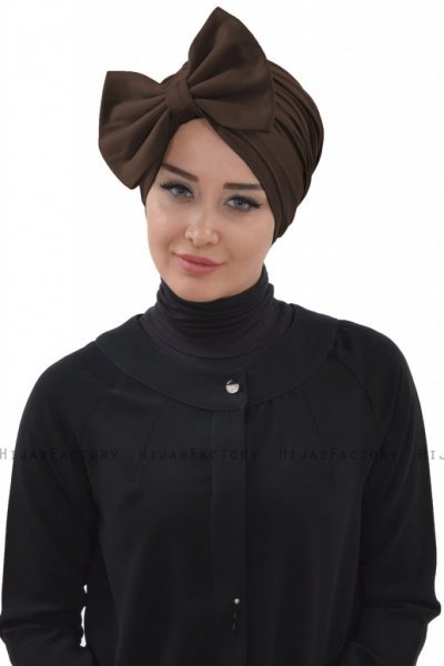 Julia - Bruin Katoen Turban - Ayse Turban