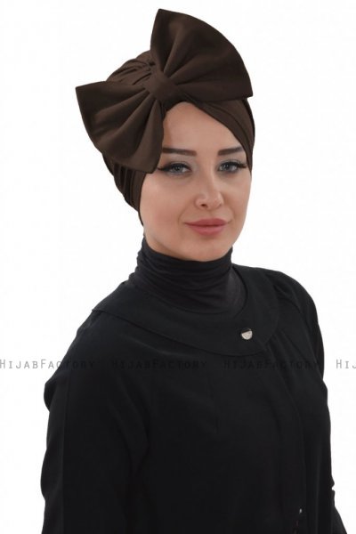 Julia - Bruin Katoen Turban - Ayse Turban