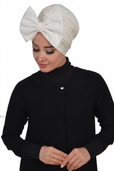 Julia - Creme Katoen Turban - Ayse Turban