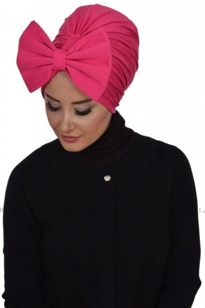 Julia - Fuchsia Katoen Turban - Ayse Turban