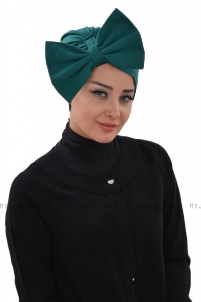 Julia - Donkergroen Katoen Turban - Ayse Turban