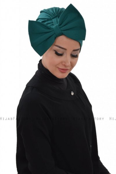 Julia - Donkergroen Katoen Turban - Ayse Turban