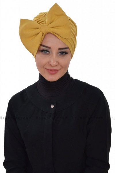 Julia - Mosterd Katoen Turban - Ayse Turban