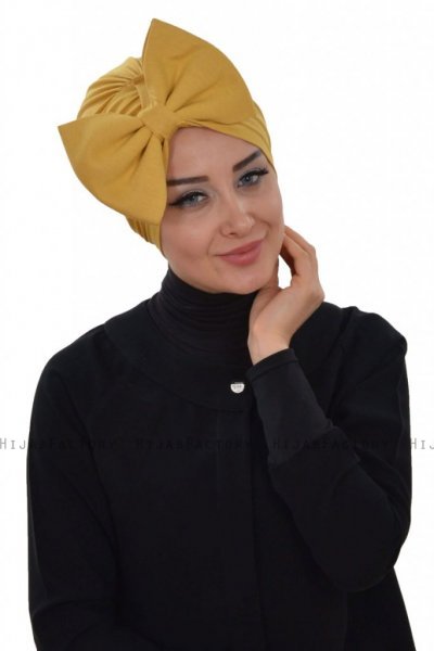 Julia - Mosterd Katoen Turban - Ayse Turban