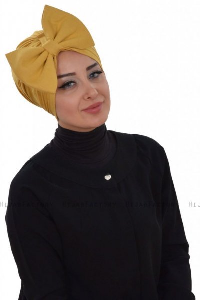 Julia - Mosterd Katoen Turban - Ayse Turban