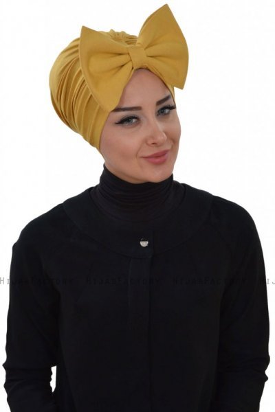 Julia - Mosterd Katoen Turban - Ayse Turban
