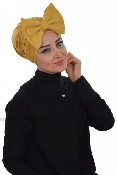 Julia - Mosterd Katoen Turban - Ayse Turban