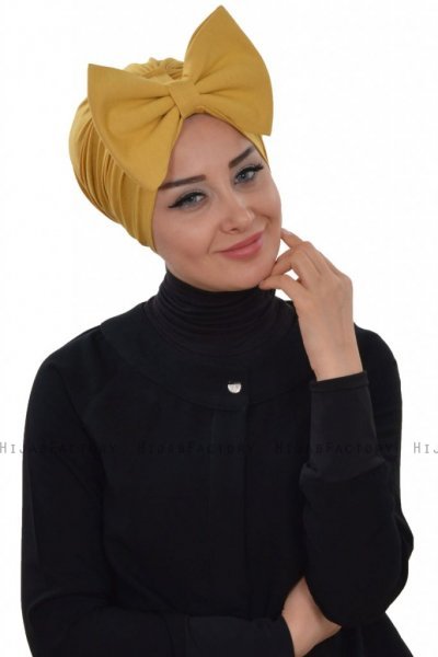 Julia - Mosterd Katoen Turban - Ayse Turban