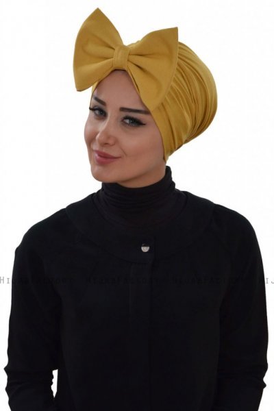 Julia - Mosterd Katoen Turban - Ayse Turban