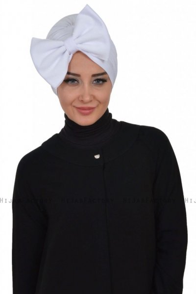 Julia - Wit Katoen Turban - Ayse Turban