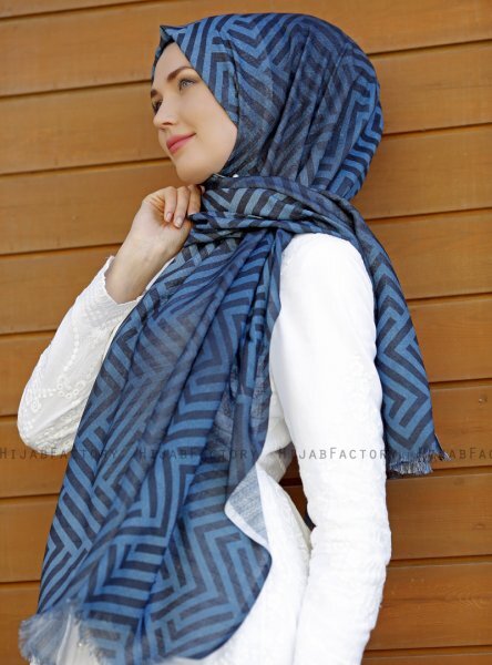 Dounia - Marineblauw Gevormde Hijab