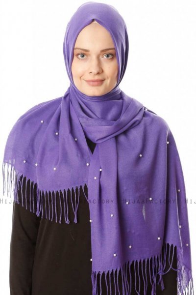 Kadri - Lichtpaars Hijab Met Parels - Özsoy