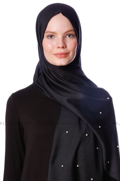 Kadri - Zwart Hijab Met Parels - Özsoy