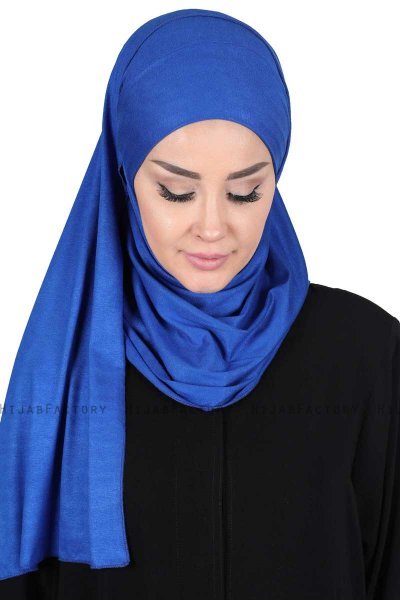 Kaisa - Blauw Katoenen Praktisch Hijab