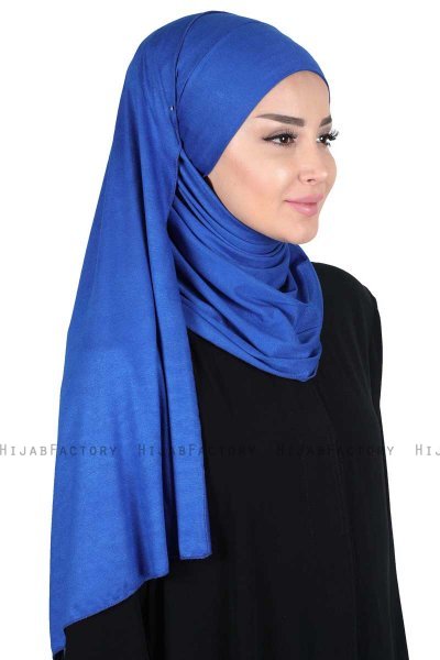 Kaisa - Blauw Katoenen Praktisch Hijab