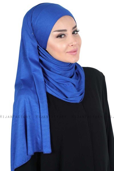 Kaisa - Blauw Katoenen Praktisch Hijab