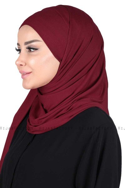 Kaisa - Bordeaux Katoenen Praktisch Hijab