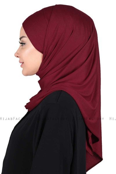 Kaisa - Bordeaux Katoenen Praktisch Hijab