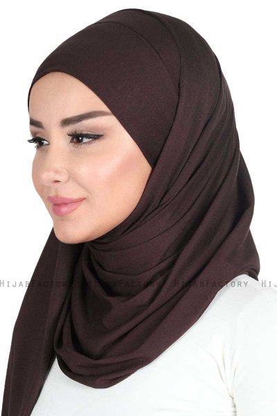 Kaisa - Bruin Katoenen Praktisch Hijab