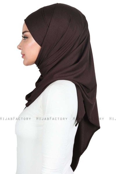 Kaisa - Bruin Katoenen Praktisch Hijab
