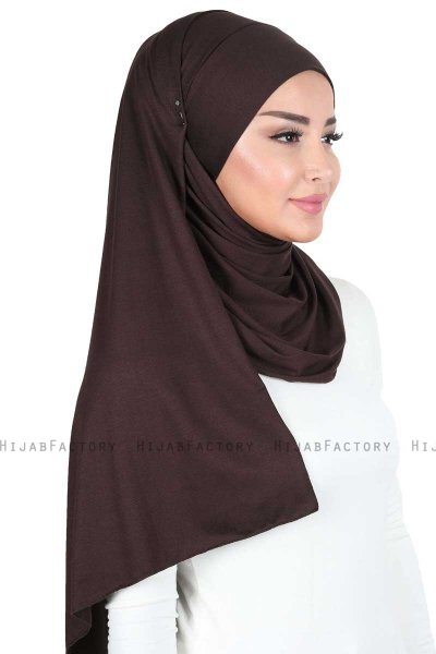 Kaisa - Bruin Katoenen Praktisch Hijab