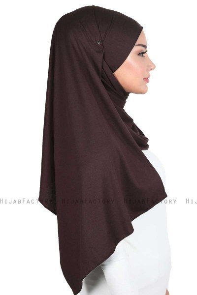 Kaisa - Bruin Katoenen Praktisch Hijab