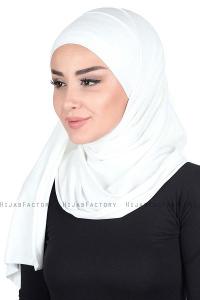 Kaisa - Creme Katoenen Praktisch Hijab