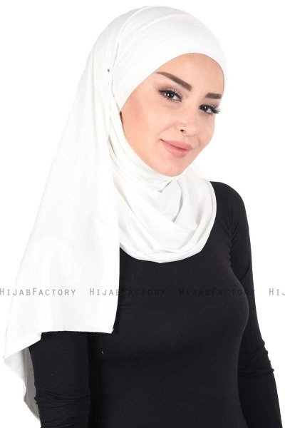 Kaisa - Creme Katoenen Praktisch Hijab