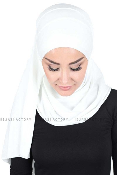 Kaisa - Creme Katoenen Praktisch Hijab