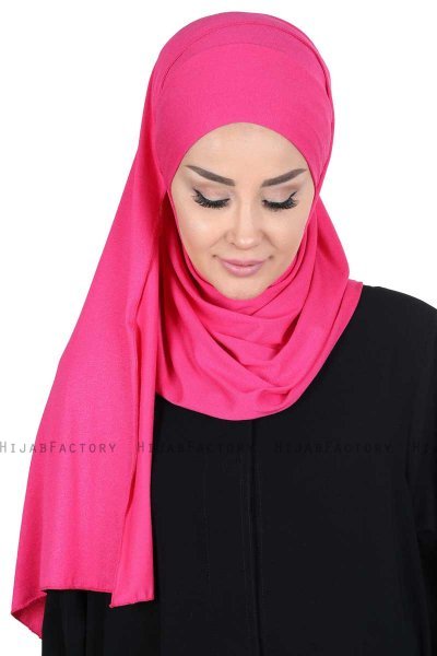 Kaisa - Fuchsia Katoenen Praktisch Hijab