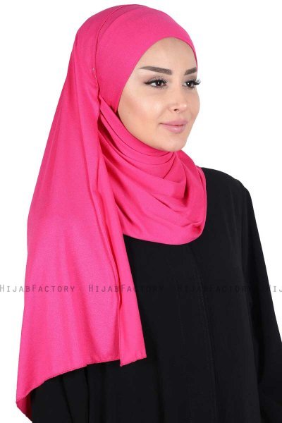 Kaisa - Fuchsia Katoenen Praktisch Hijab