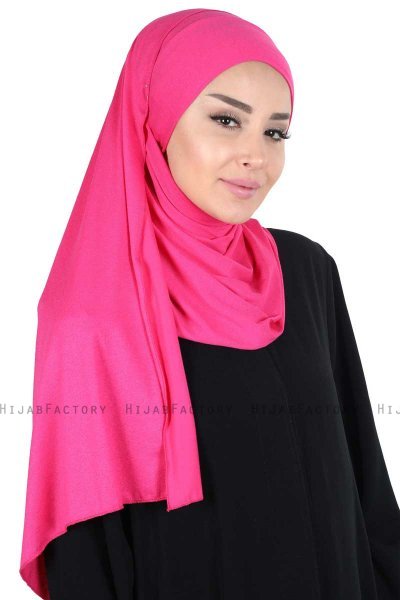 Kaisa - Fuchsia Katoenen Praktisch Hijab