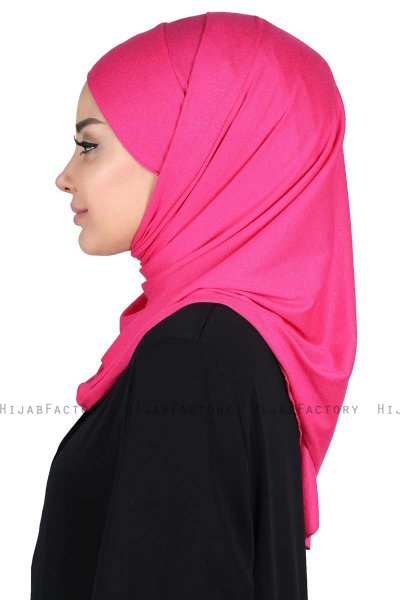 Kaisa - Fuchsia Katoenen Praktisch Hijab
