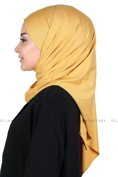 Kaisa - Mosterd Katoenen Praktisch Hijab