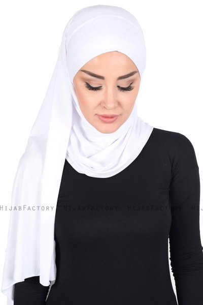 Kaisa - Wit Katoenen Praktisch Hijab