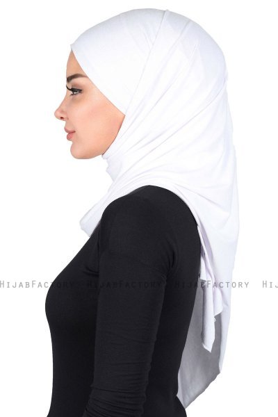 Kaisa - Wit Katoenen Praktisch Hijab