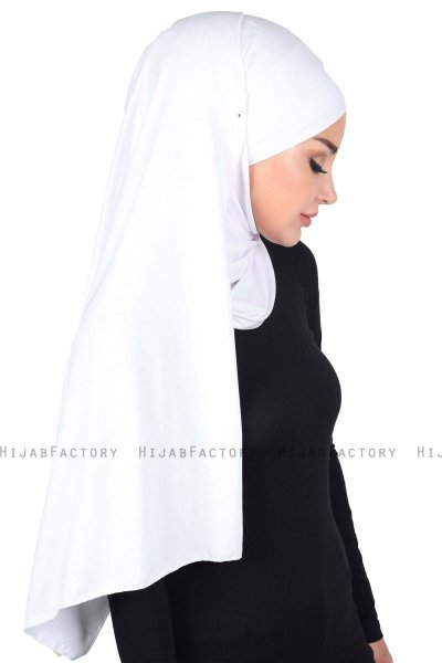 Kaisa - Wit Katoenen Praktisch Hijab