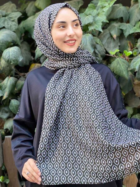 Kalila - Donkergroen Gedessineerde Katoen Hijab