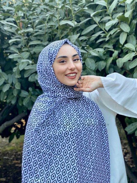 Kalila - Wit Gedessineerde Katoen Hijab