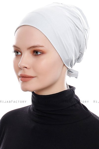 Kiraz - Lichtgrijs Katoenen XXL Onderkapje - Ecardin