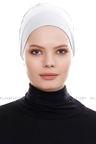 Kiraz - Lichtgrijs Katoenen XXL Onderkapje - Ecardin