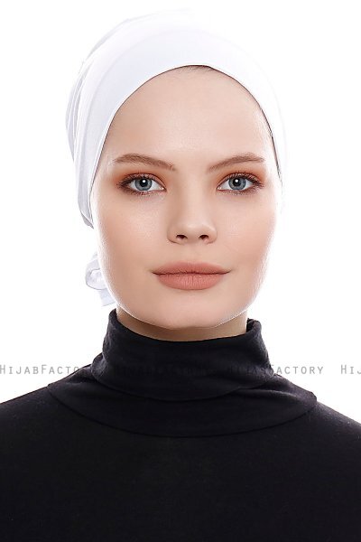 Kiraz - Wit Katoenen XXL Onderkapje - Ecardin