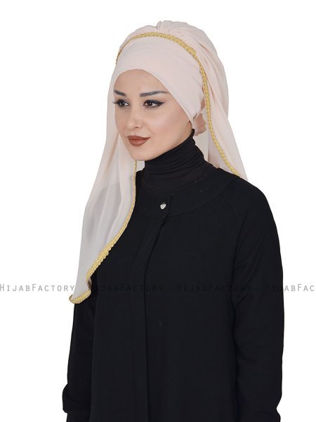 Louise - Beige Praktisch Hijab - Ayse Turban