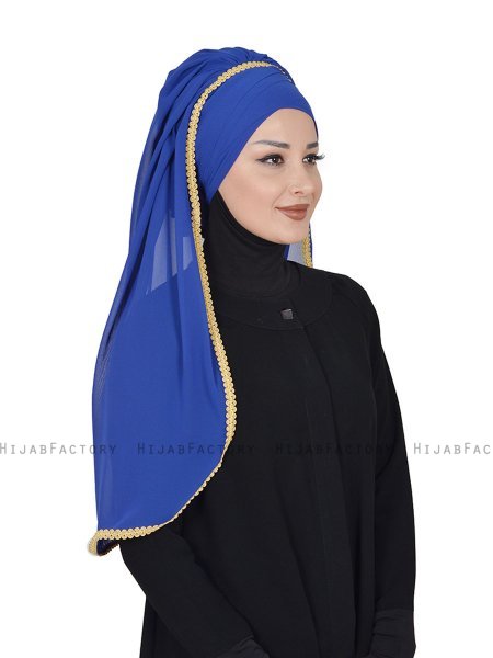 Louise - Blauw Praktisch Hijab - Ayse Turban